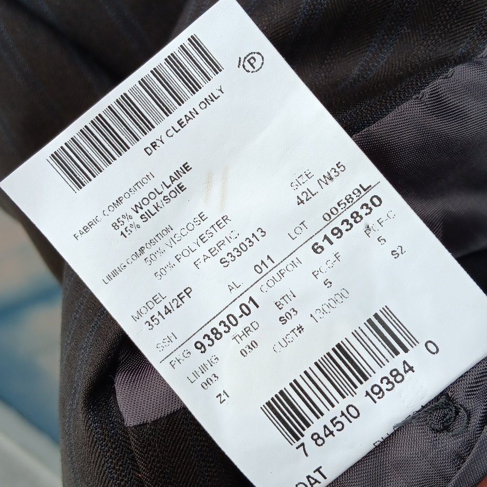 SAKS 5th Avenue Black Slim Fit Dual Stripe Blazer w/ (Ermeneglido Zenga Fabric) - Picture 15 of 17